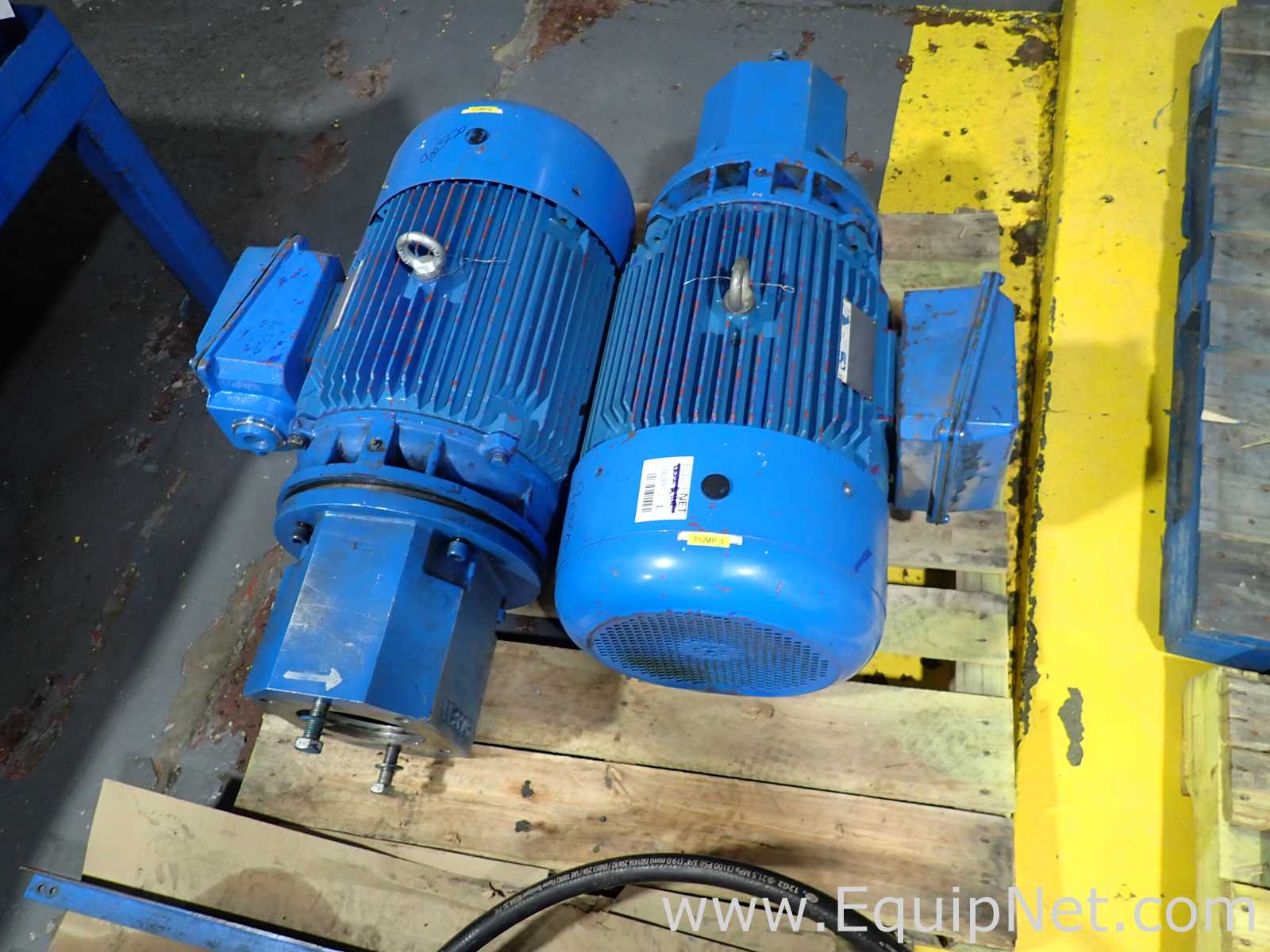 Lot of 4 50-HP VP Electric Motors with Wilden Diaphragm Pump