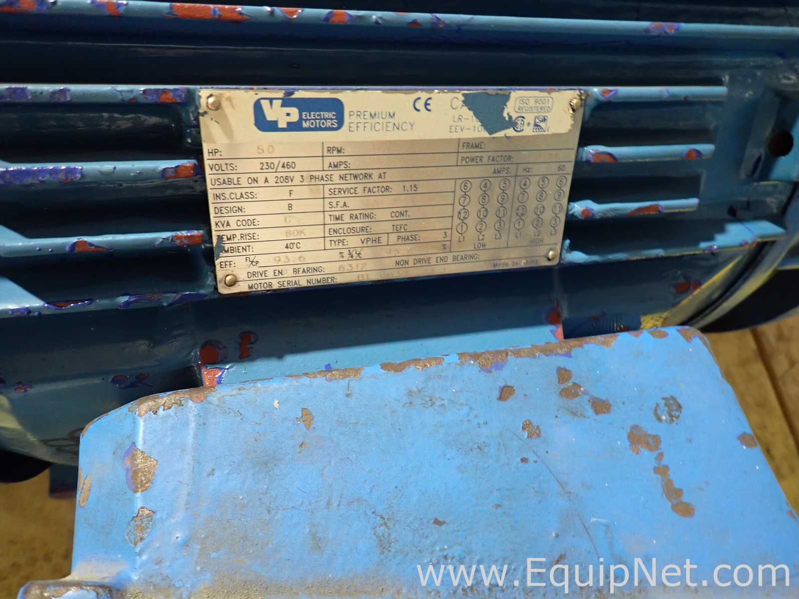 Lot of 4 50-HP VP Electric Motors with Wilden Diaphragm Pump