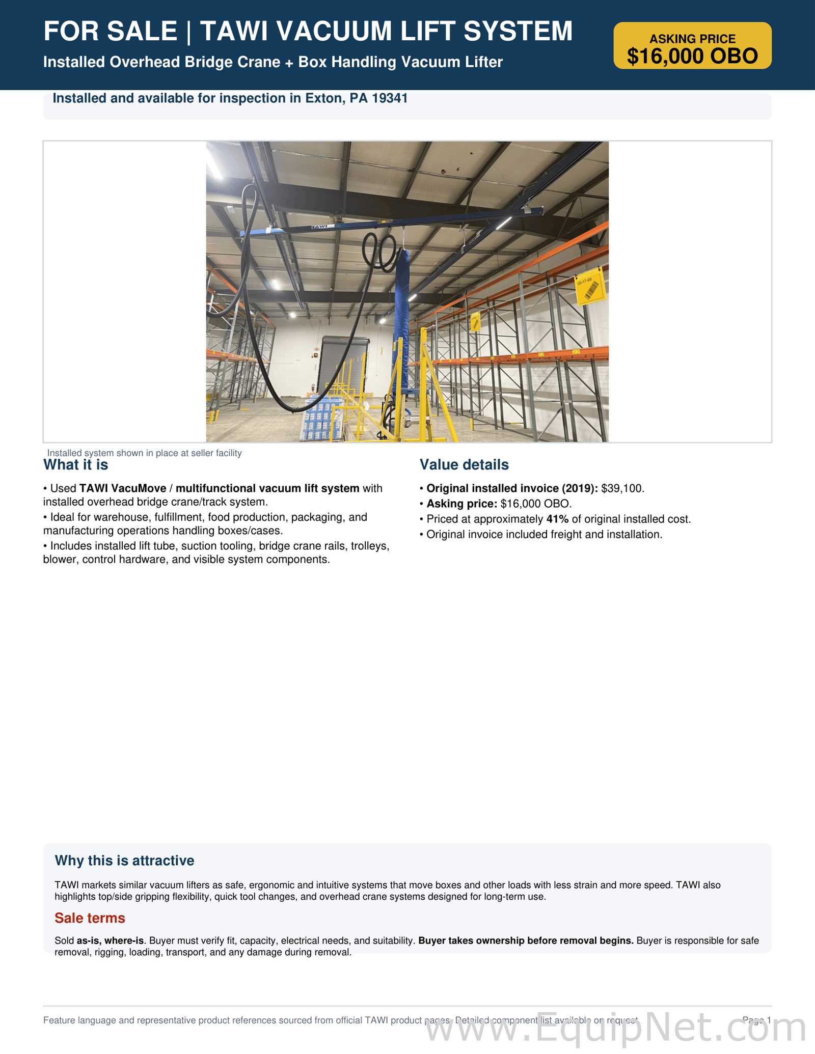 Tawi VM230-G3   VM120 Material Handling