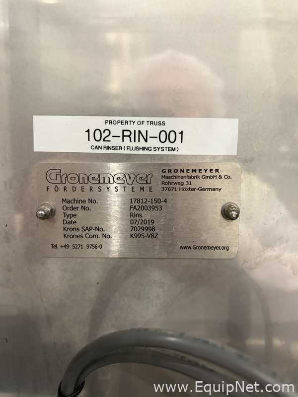 Gronemeyer Rins Air Rinser Side Belt Conveyor