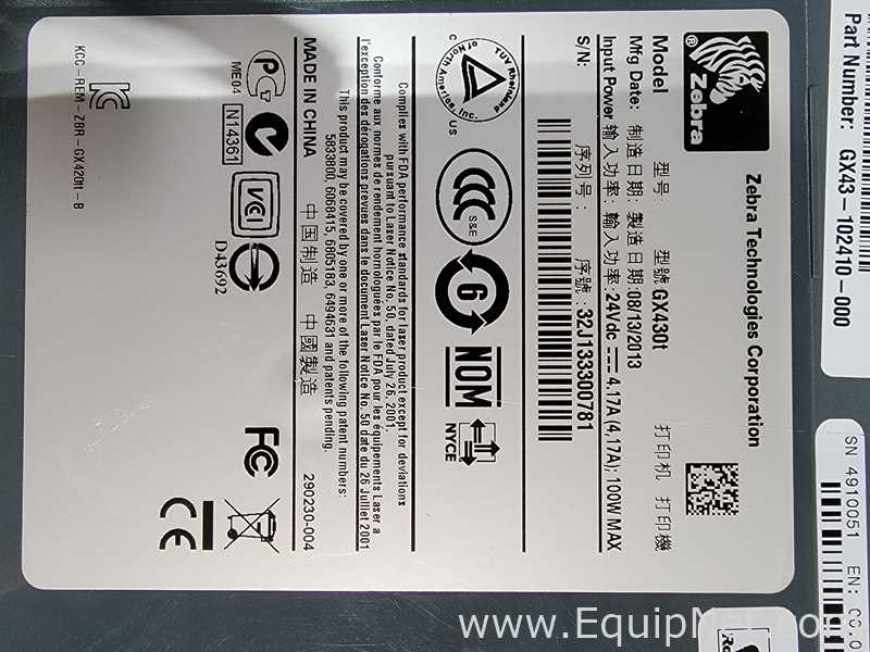 Zebra Technologies GX430T Label Printer