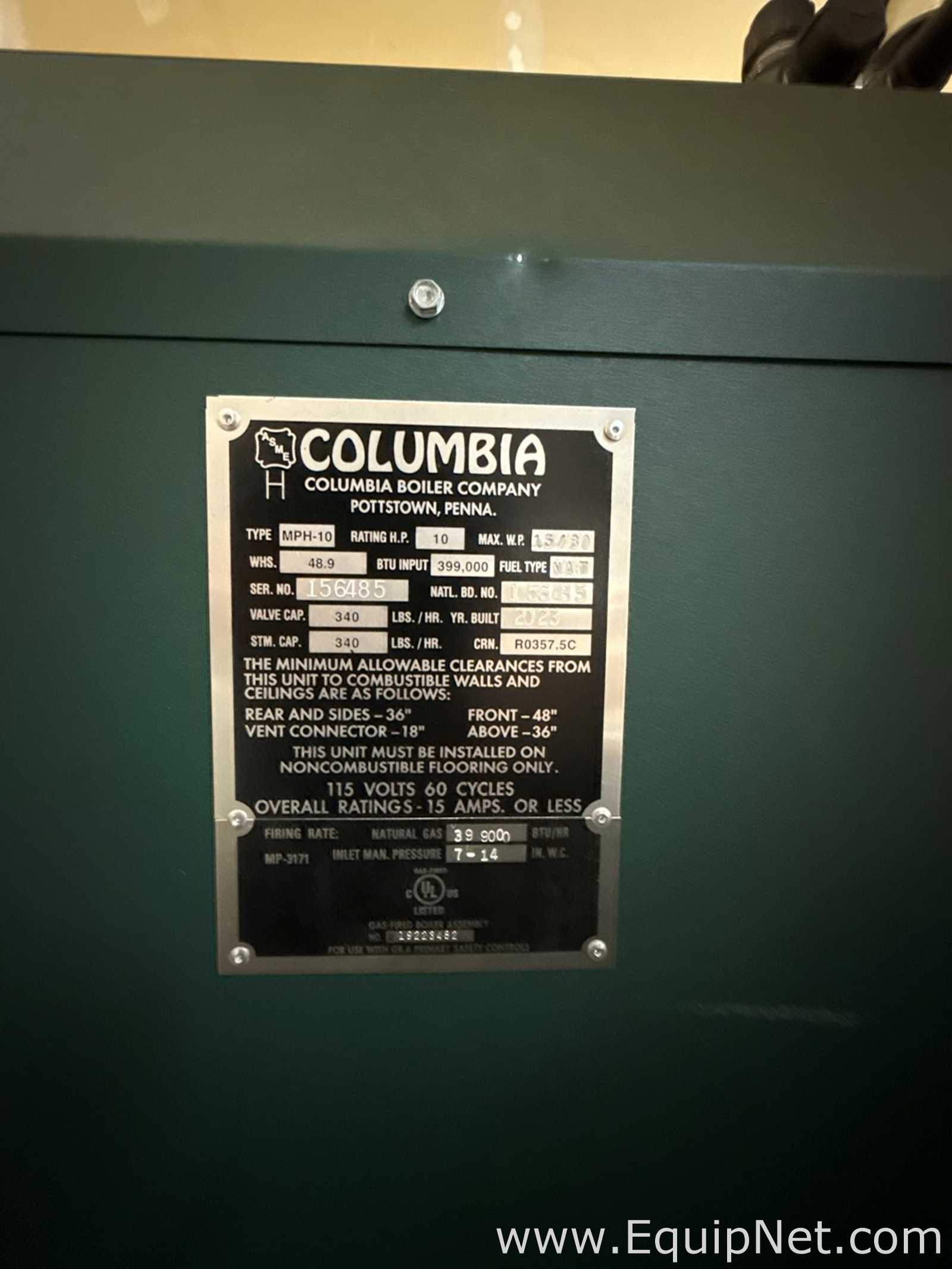 Calentador por Gas, Petróleo, Carbón, Electricidad Columbia Boiler Co. MPH-10. Sin usar