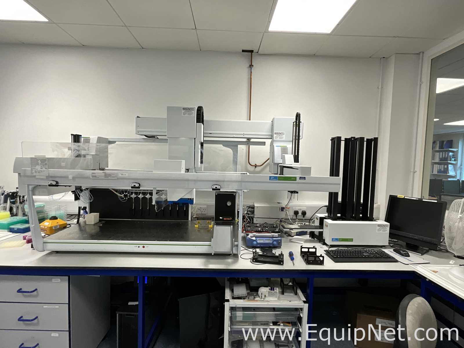 Perkin Elmer JANUS 8 Tip Liquid Handler Automated Work Station With Platestak and Gripper Platform