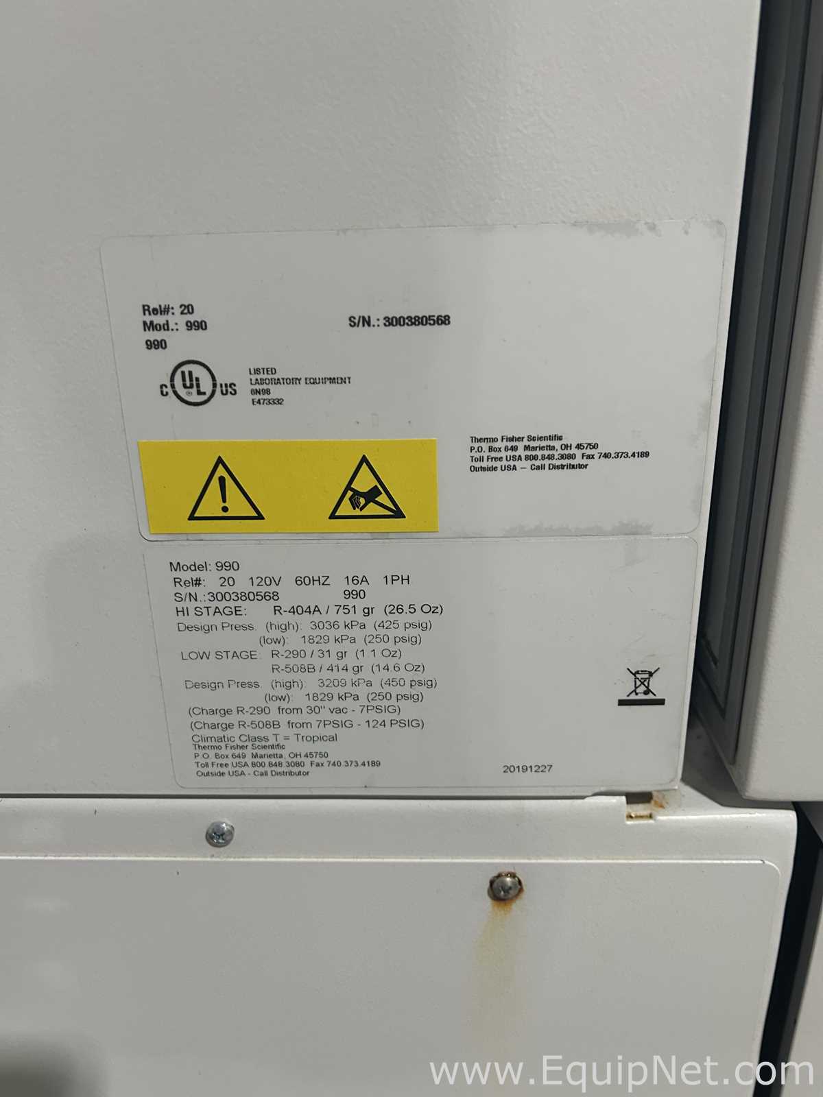 Freezer Thermo Fisher Scientific 990
