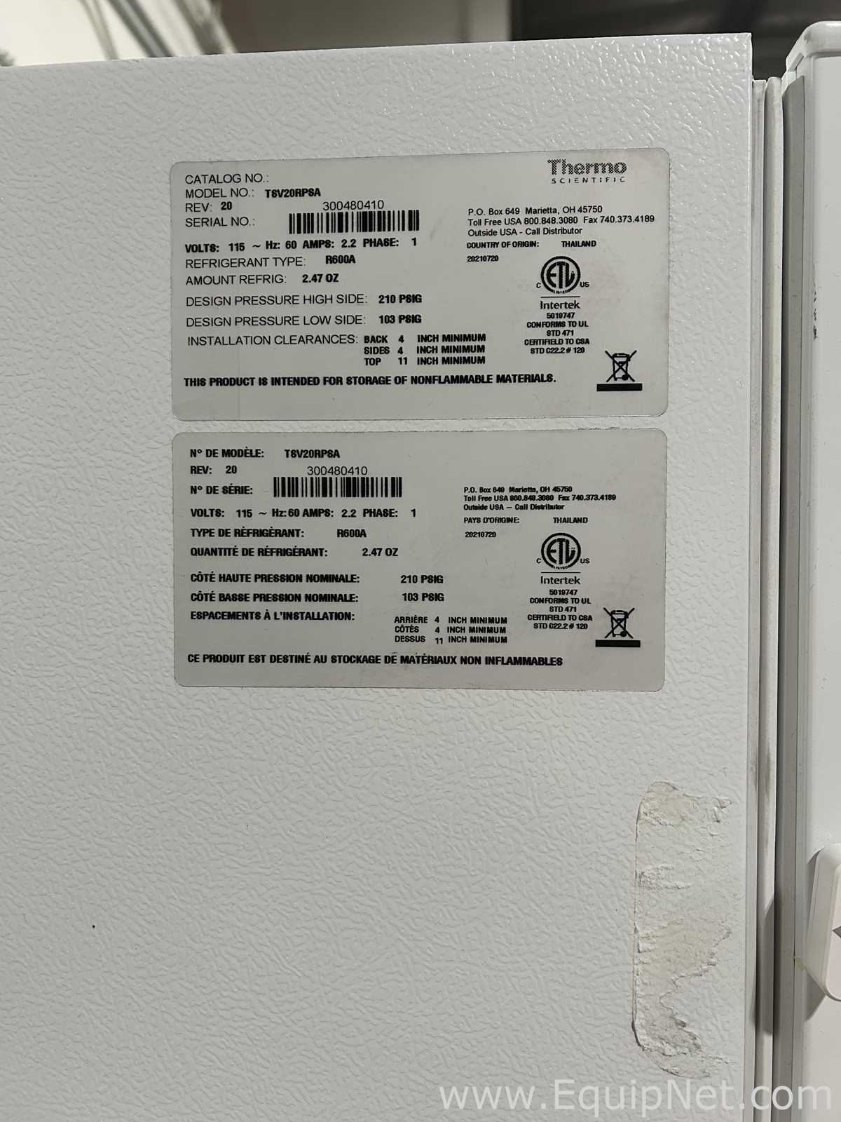 Thermo Scientific TSV20RPSA Refrigerator