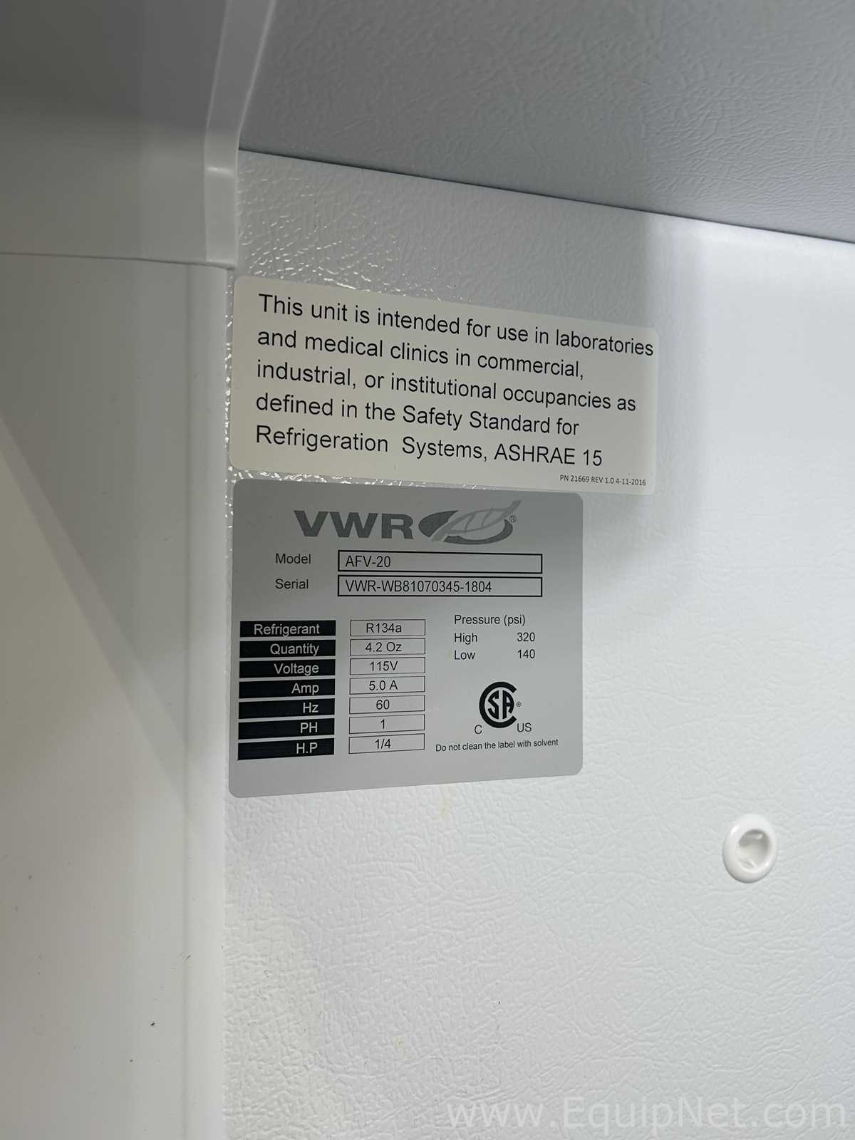 Unidade de Refrigeração VWR AFV-20
