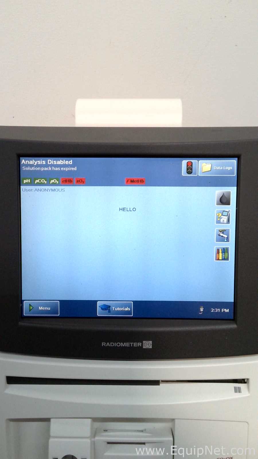 Radiometer ABL80 FLEX CO-OX Blood Gas Analyzer