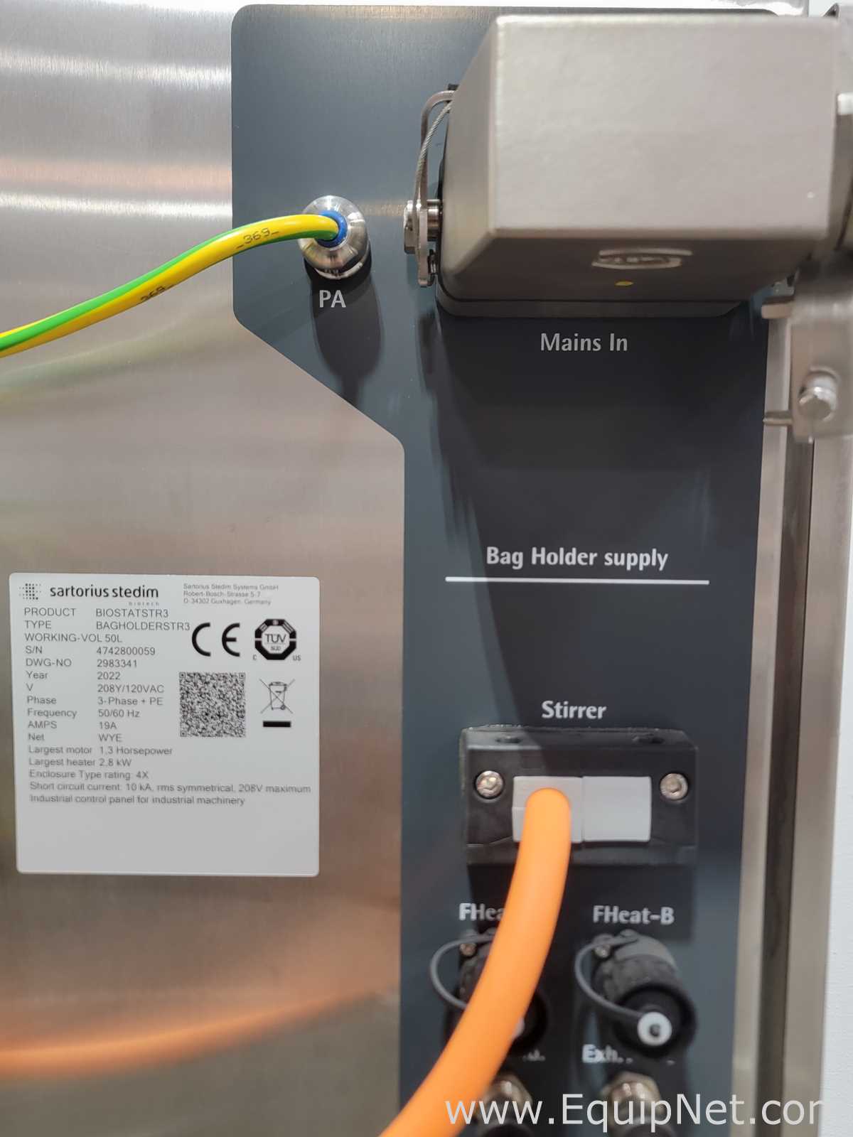 Biorreactor SARTORIUS STEDIM BIOTECH 50L