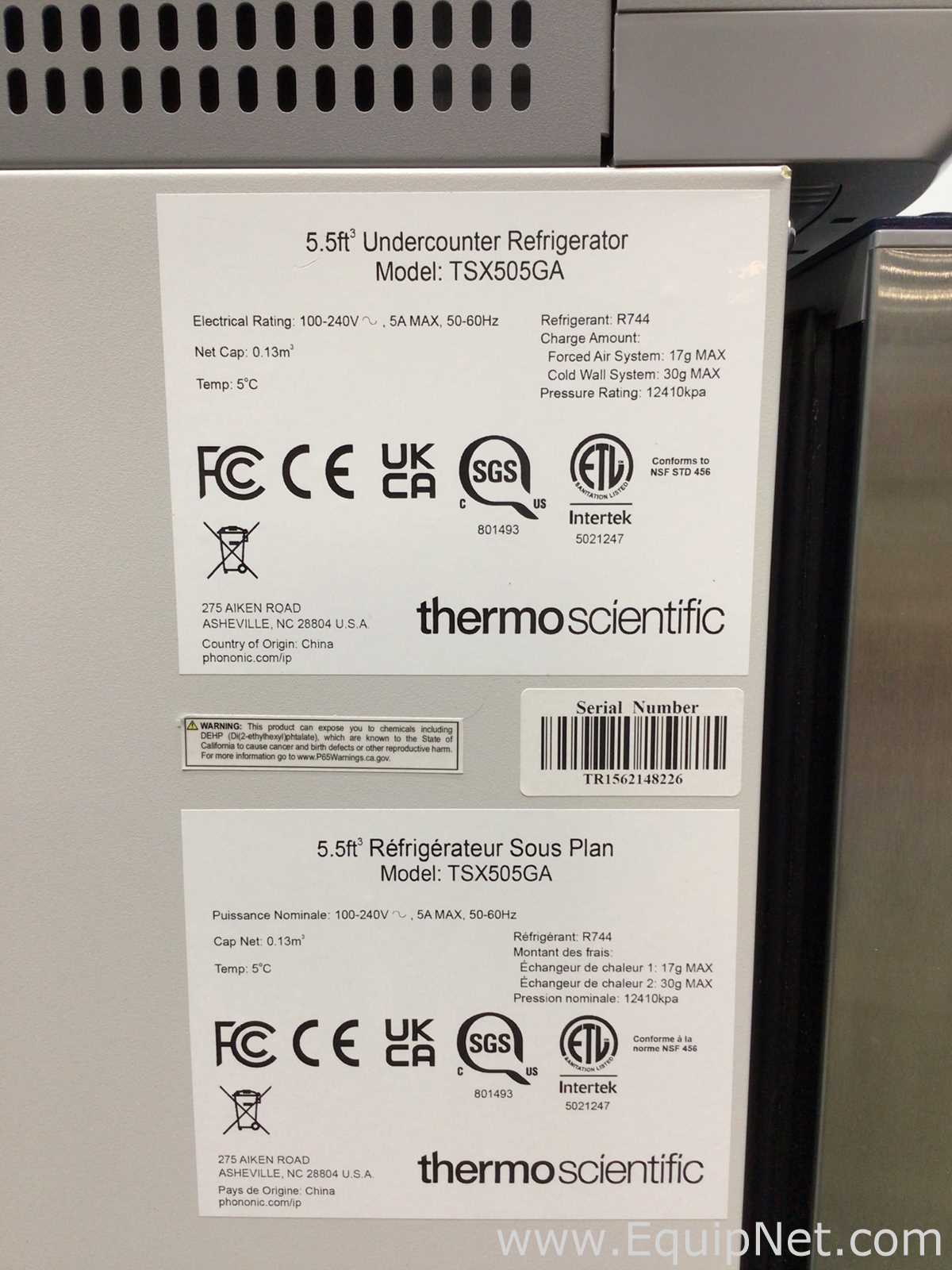 Thermo Scientific TSX505GA High-Performance Undercounter Refrigerator