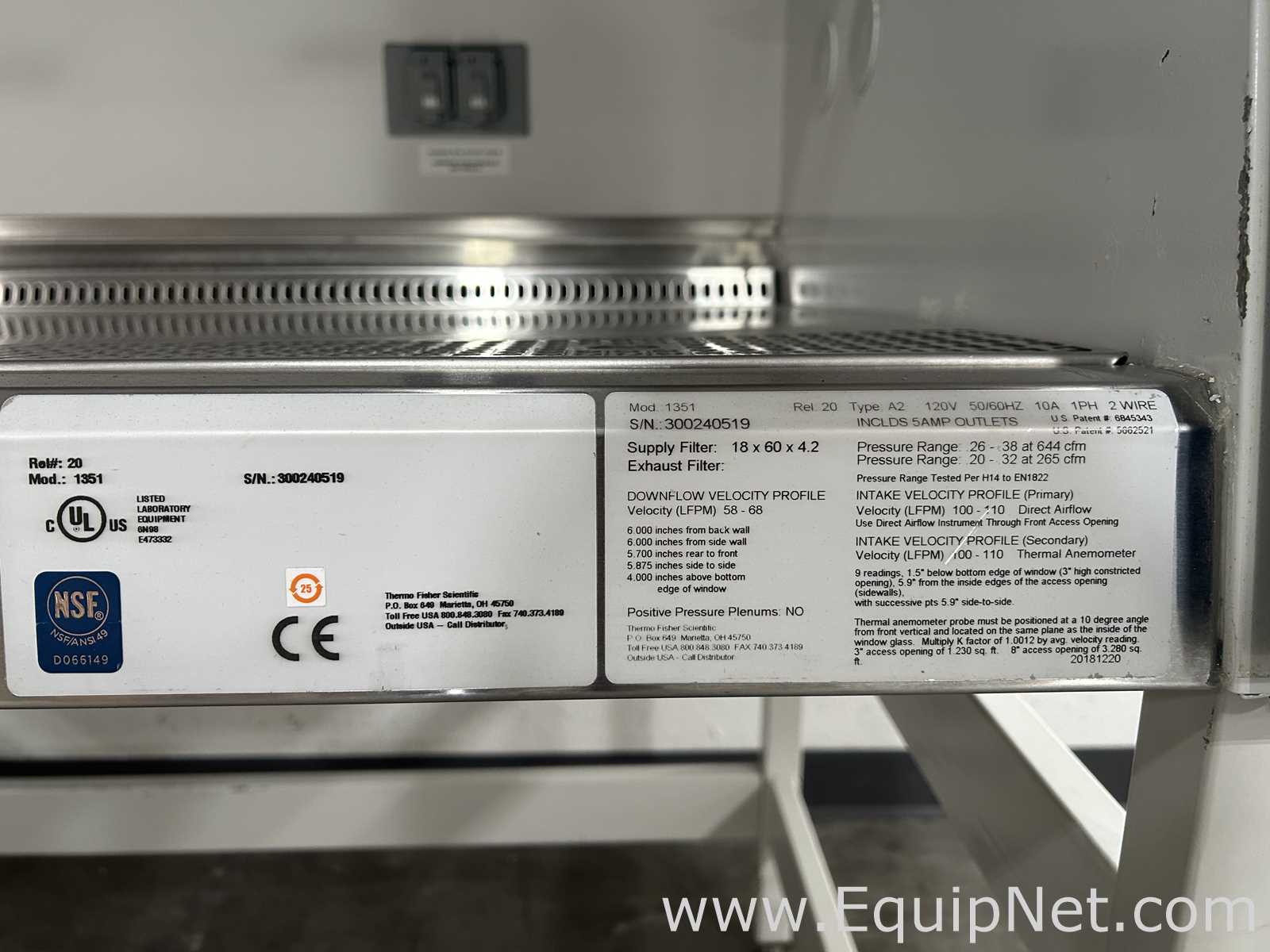 Cabina de Seguridad Biológica Thermo Fisher Scientific 1351