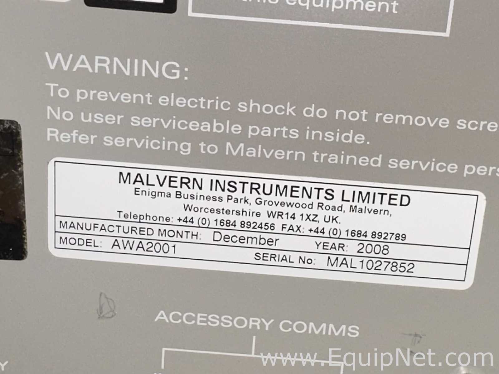 Analisador Malvern Instruments Inc. 2000