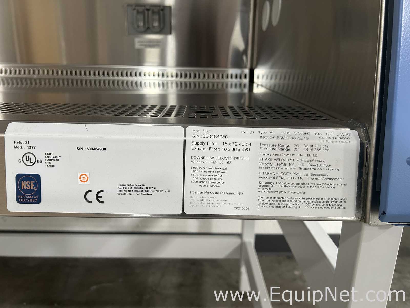 Cabina de Seguridad Biológica Thermo Fisher Scientific 1377