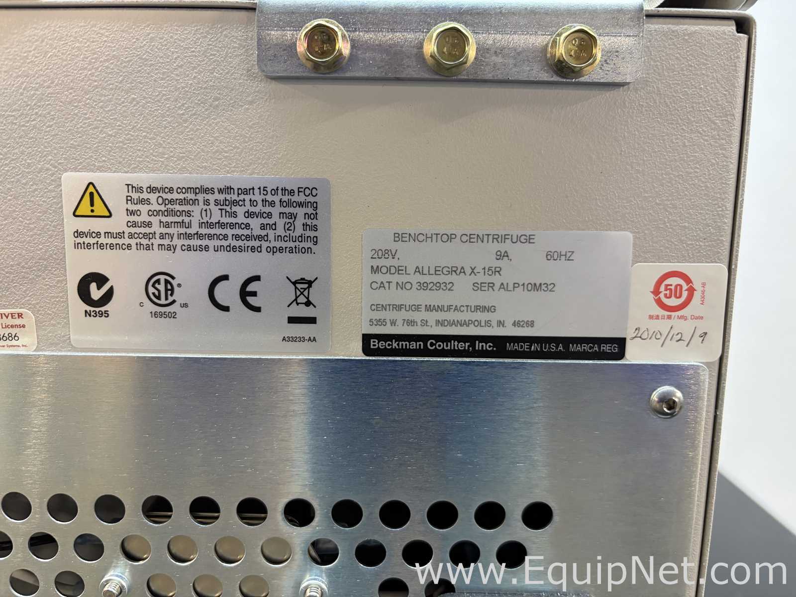 Centrífuga para Laboratórios Beckman Coulter Allegra X-15R