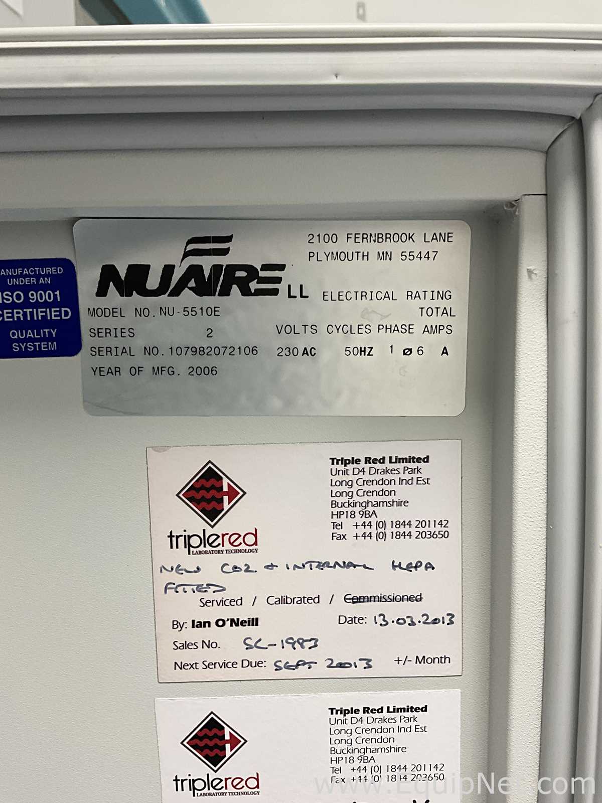 Nuaire NU-5510E DHD Autoflow CO2 Air Jacketed Incubator