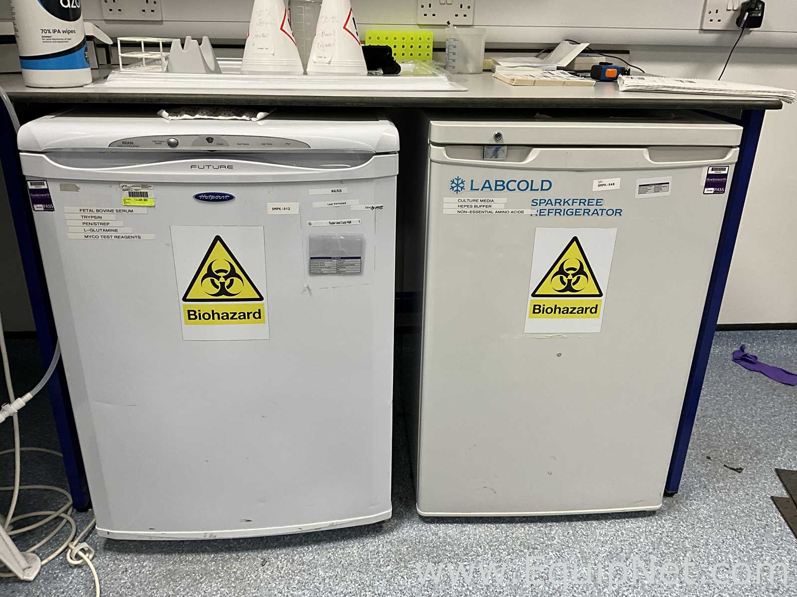 Hotpoint RZA30P Undercounter Freezer and Labcold RLPR05042A Undercounter Refrigerator