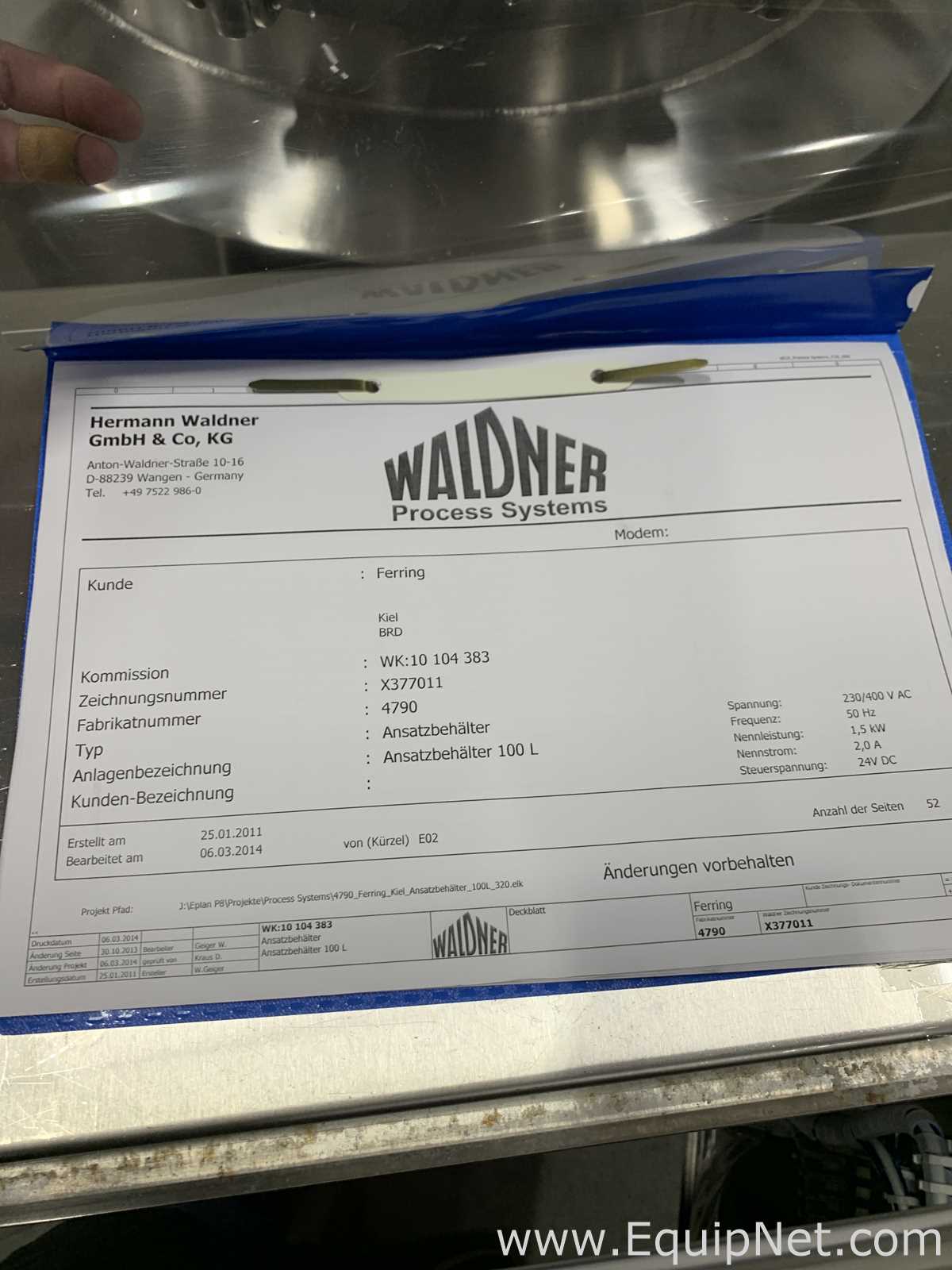 Tanque Hermann Waldner GmbH Requisitos de Ar 150 L