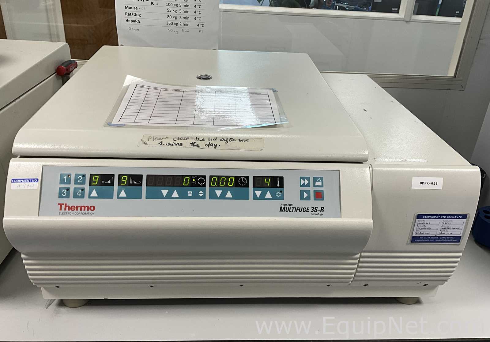 Thermo Electron Heraeus Multifuge 3S-R Centrifuge