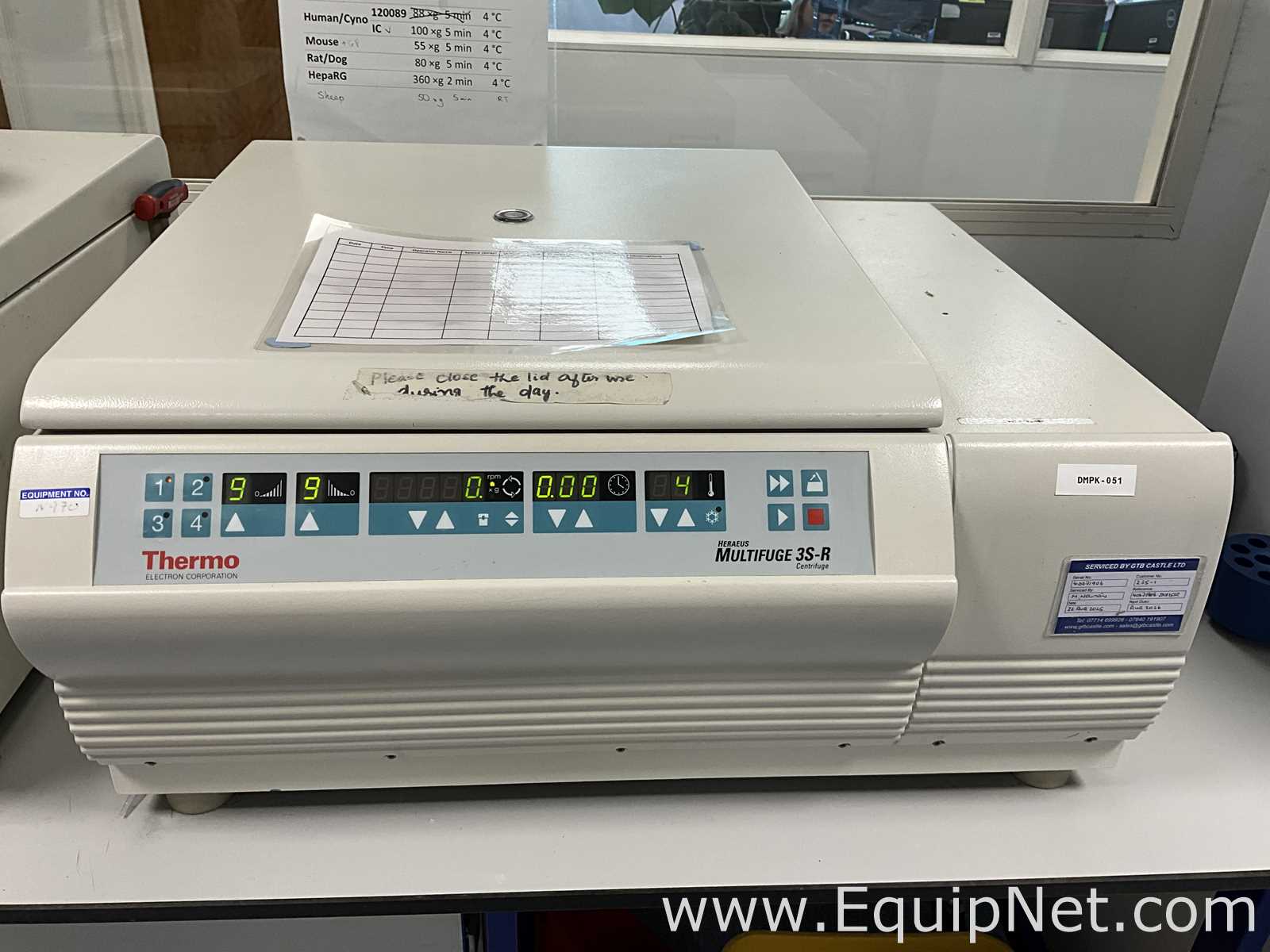 Thermo Electron Heraeus Multifuge 3S-R Centrifuge