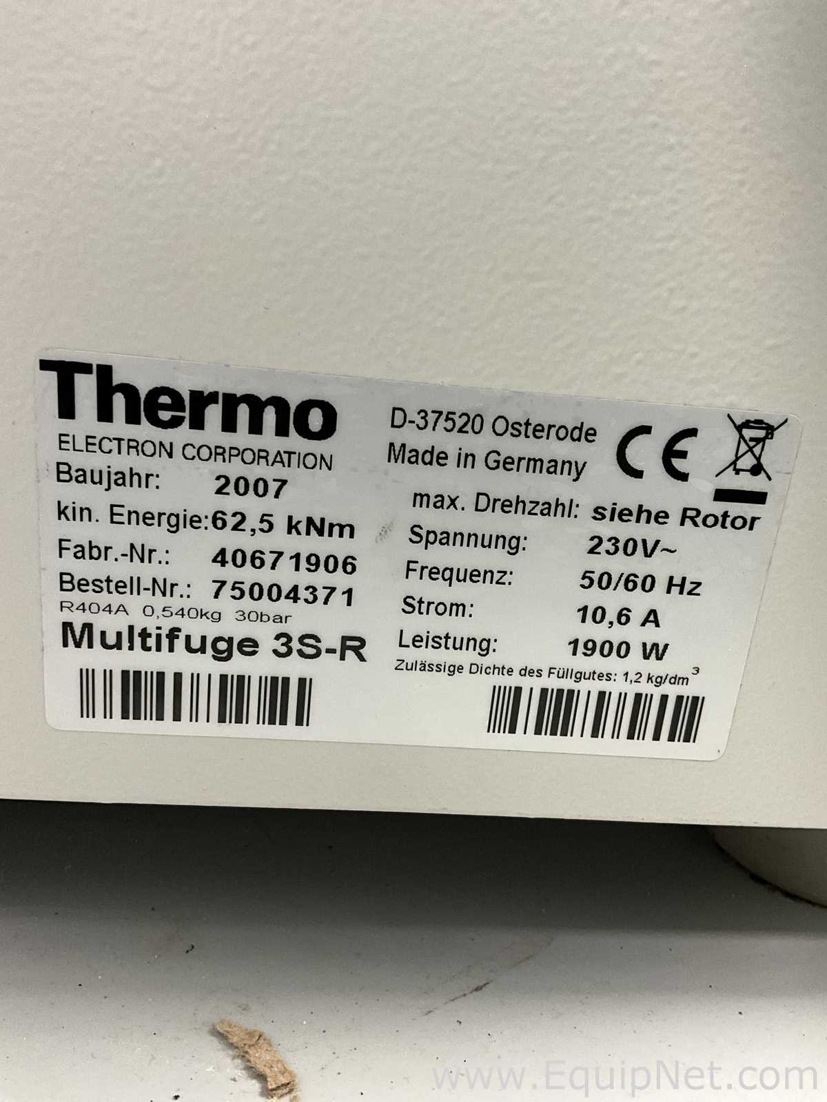 Thermo Electron Heraeus Multifuge 3S-R Centrifuge