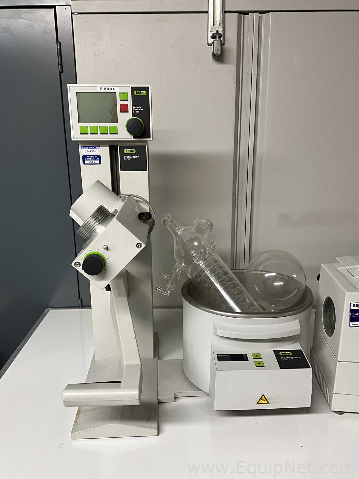Buchi Labortechnik AG R-100 Evaporator With B-100 Heating Bath V-700 Vacuum Pump and V-850 Interface