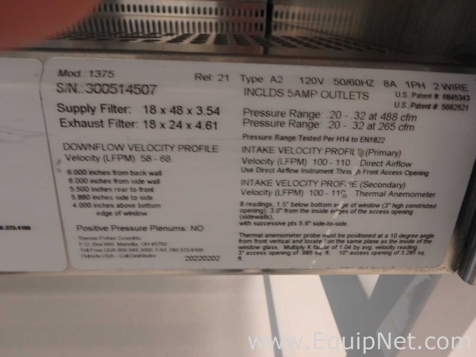 Thermo Scientific 1300 Series 1375 A2 4 Foot Biological Safety Cabinet With Stand