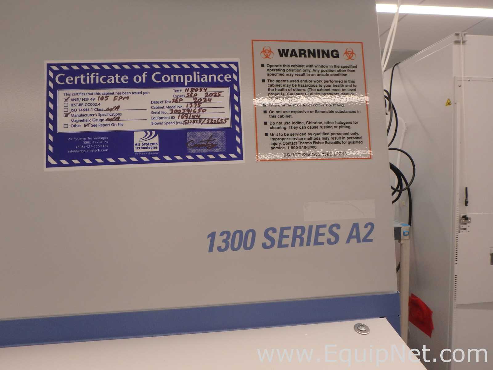 Thermo Scientific 1300 Series 1375 A2 4 Foot Biological Safety Cabinet With Stand