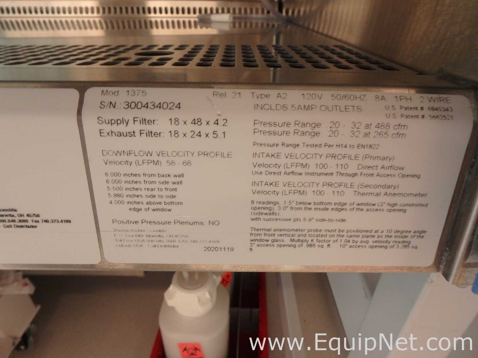 Thermo Scientific 1300 Series 1375 A2 4 Foot Biological Safety Cabinet With Stand
