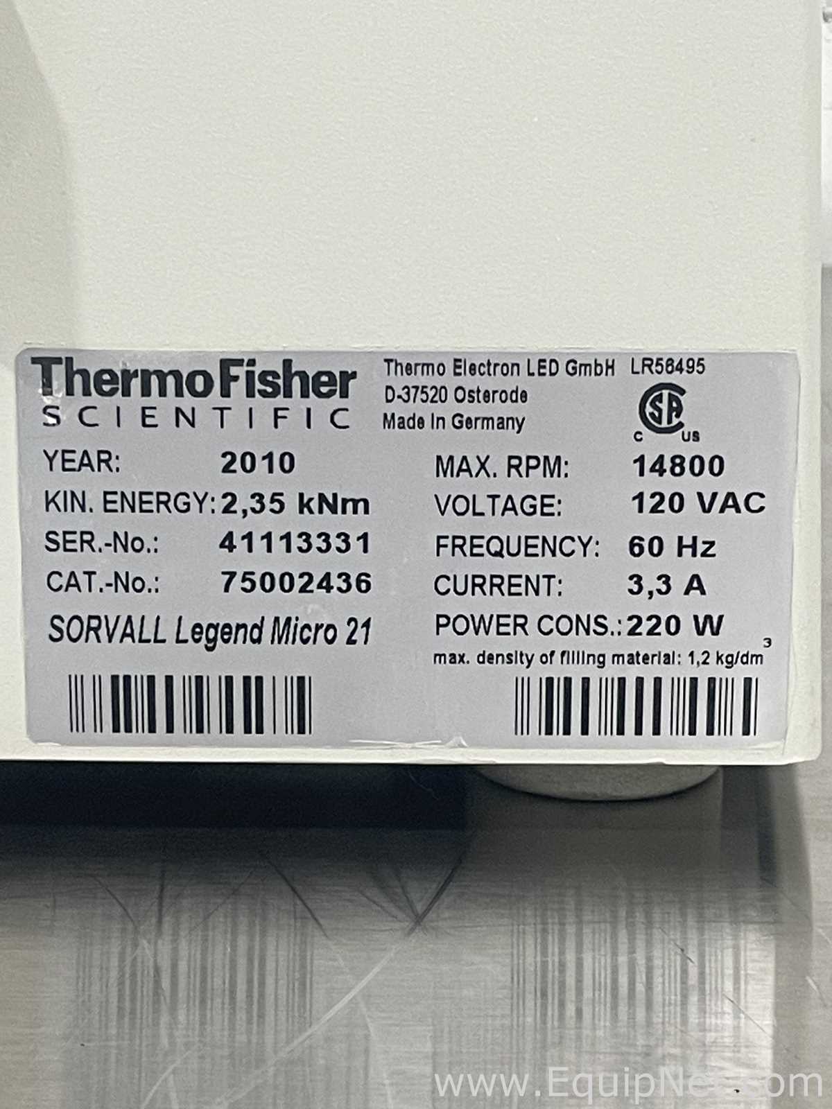 Centrífuga para Laboratórios Thermo Fisher Scientific Sorvall Legend Micro 21