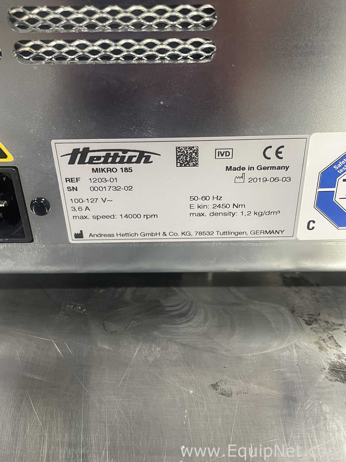 lote de  2 Centrífuga para Laboratórios Hettich Mikro 185