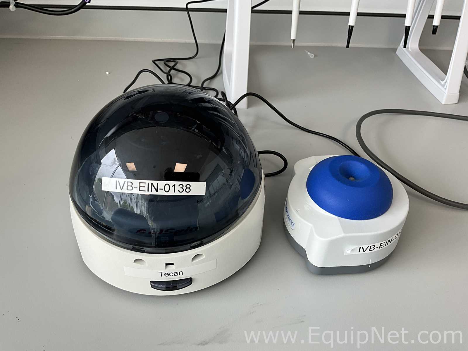 Tecan Sci Spin Mini Centrifuge and Fisher Scientific Mini Vortex Mixer