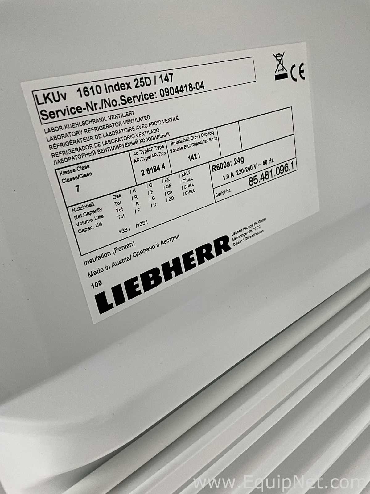 Refrigeradores Liebherr LKUv 1610.  133 Litros
