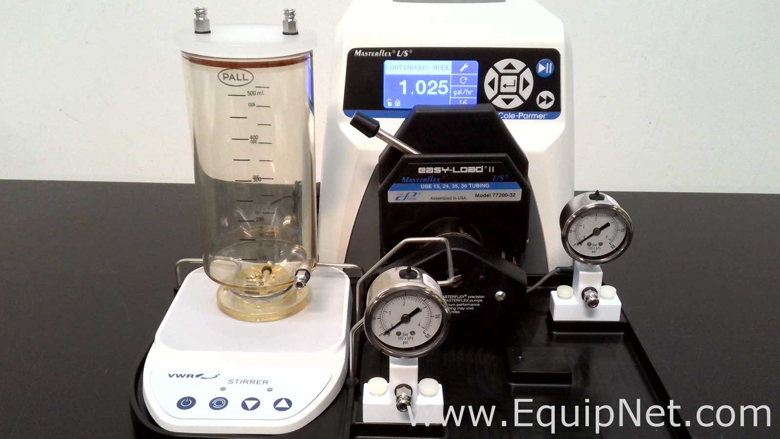 PALL Minimate Evo Tangential Flow Filtration System With Cole-Parmer Pump and VWR Stirrer