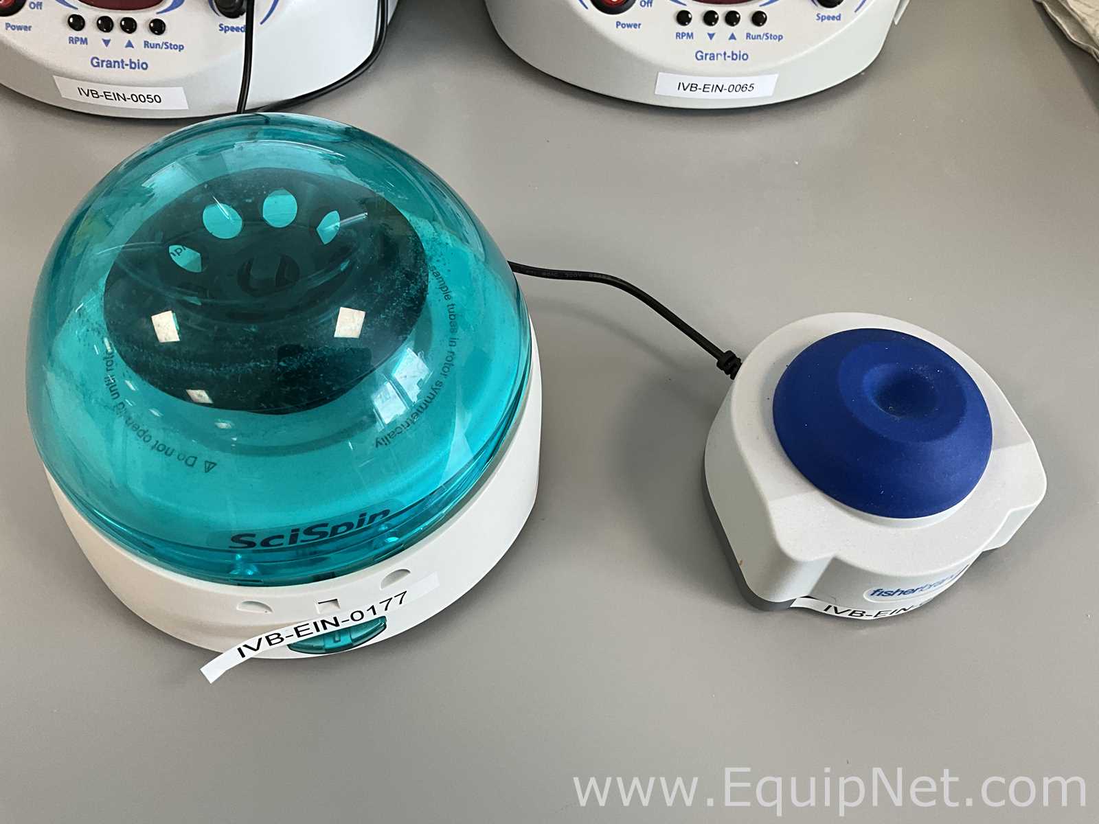 Tecan Sci Spin Mini Centrifuge and Fisher Scientific Mini Vortex Mixer