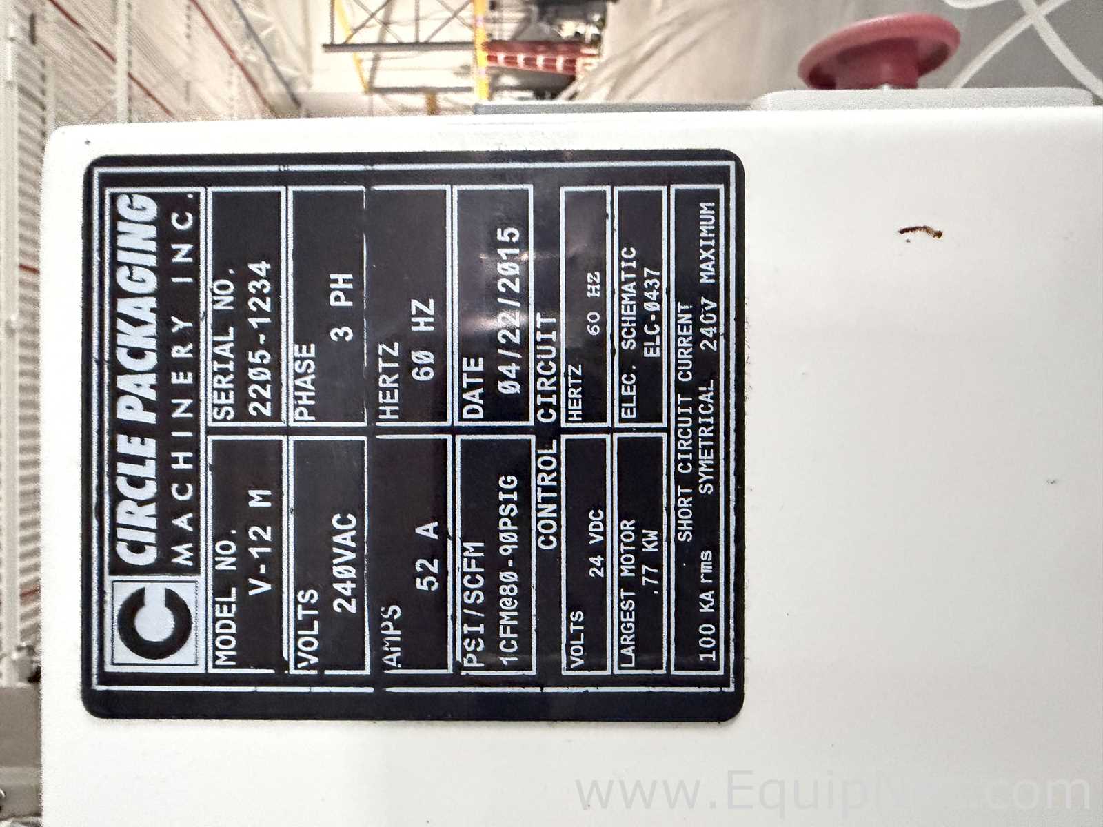 Circle Packaging Machinery V-12M Vertical FFS Machine