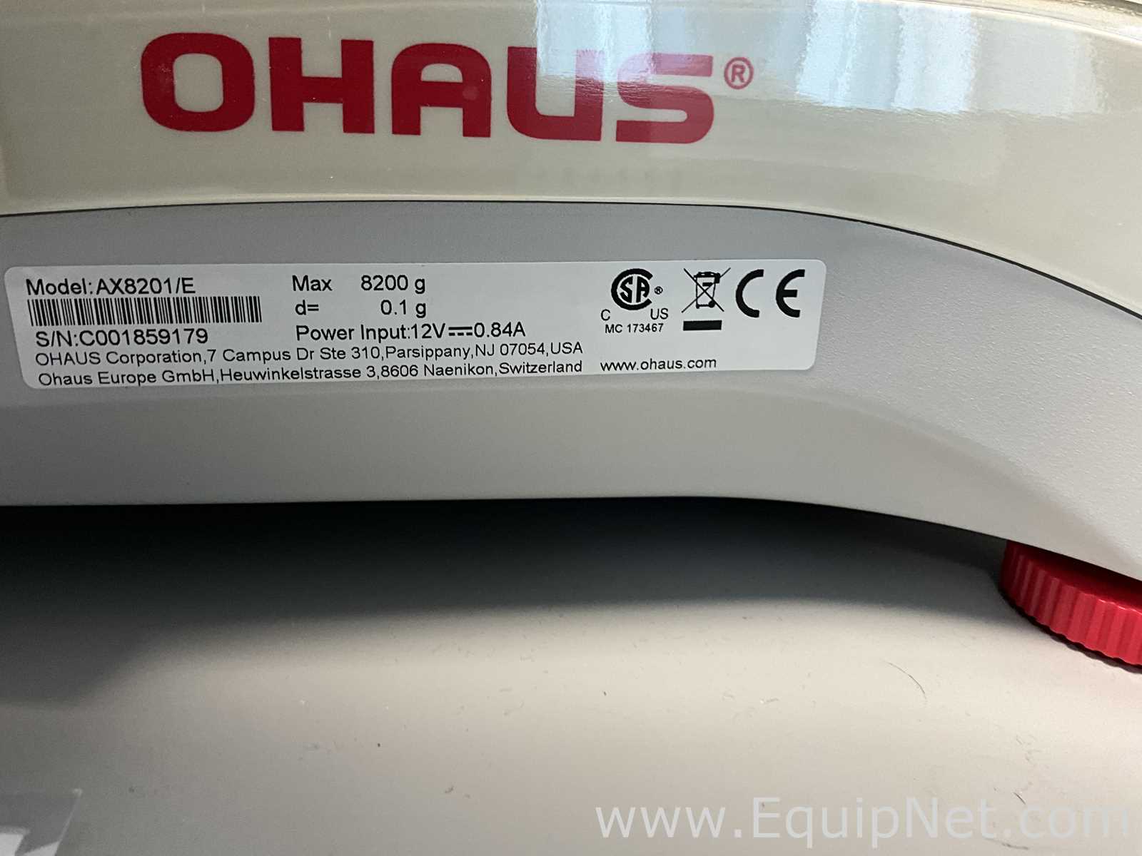 Balança de Laboratório Ohaus Corporation AX8201/E