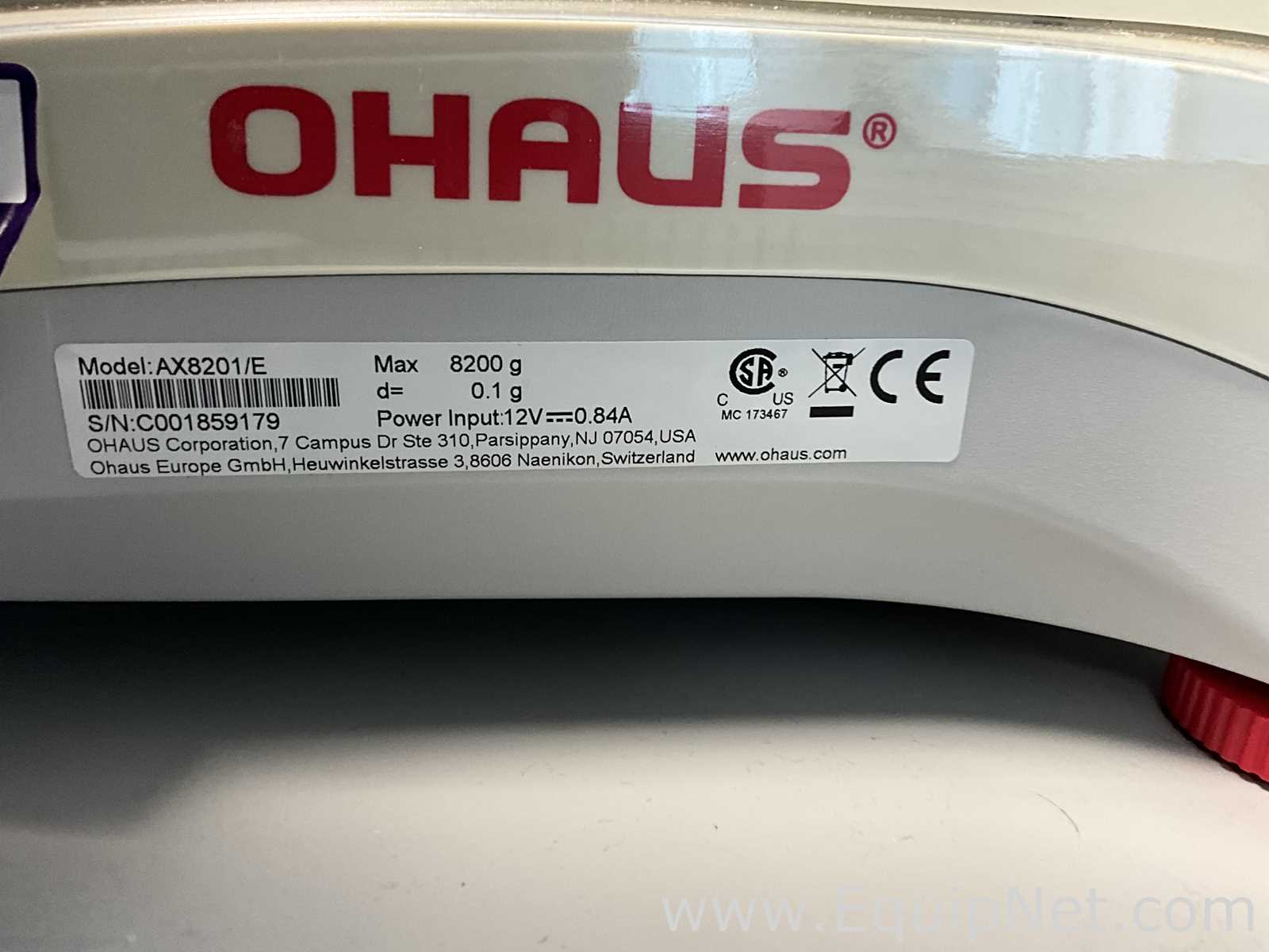 Balança de Laboratório Ohaus Corporation AX8201/E
