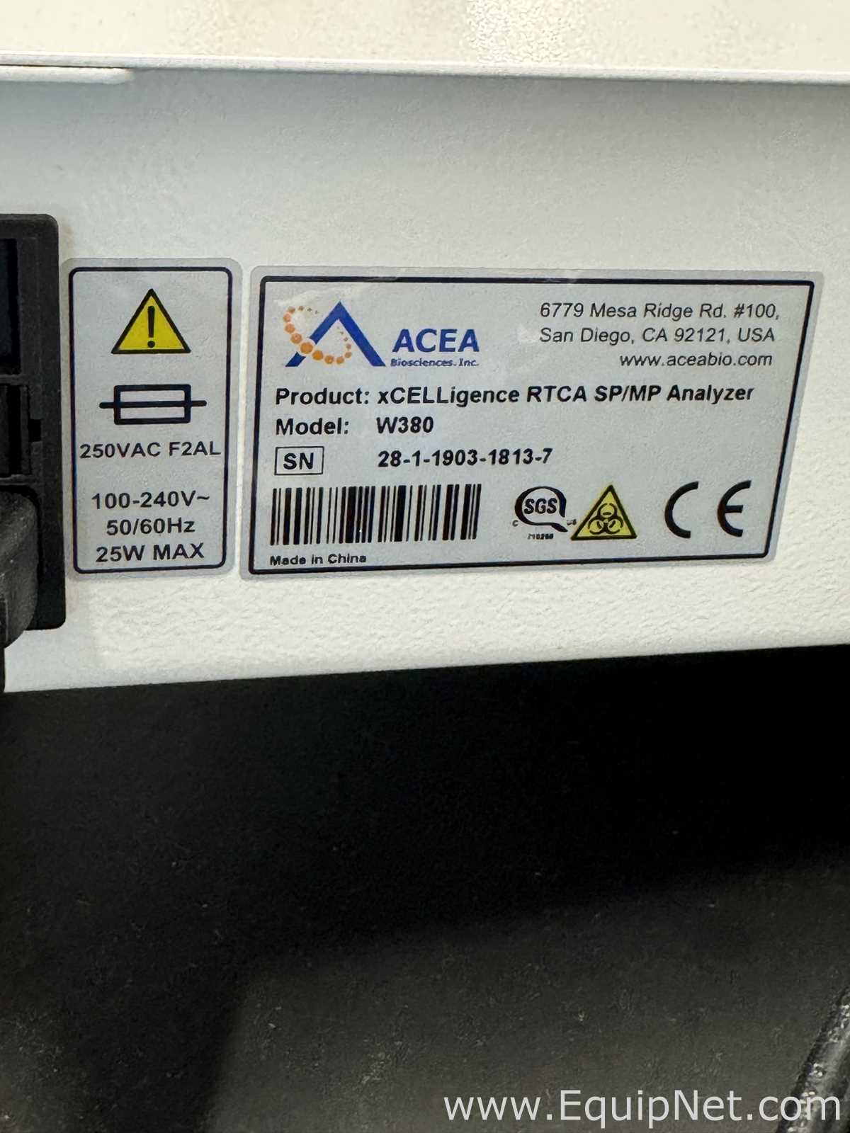 ACEA Biosciences W380 xCELLigence RTCA SP/MP Analyzer with RTCA MP Station