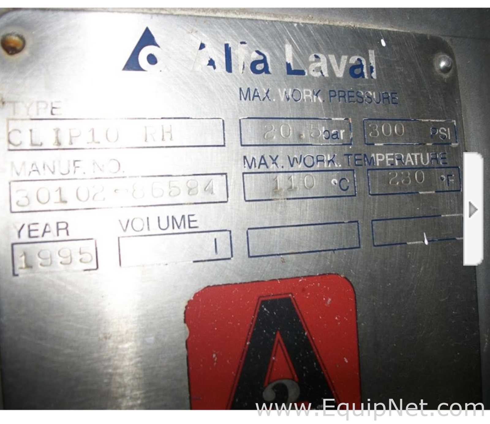 Pasteurizador Alfa Laval Requisitos de aire 1 L