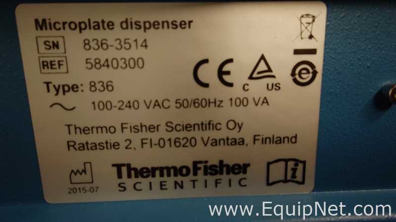 Dispensador de Reagentes Thermo Fisher Scientific 836
