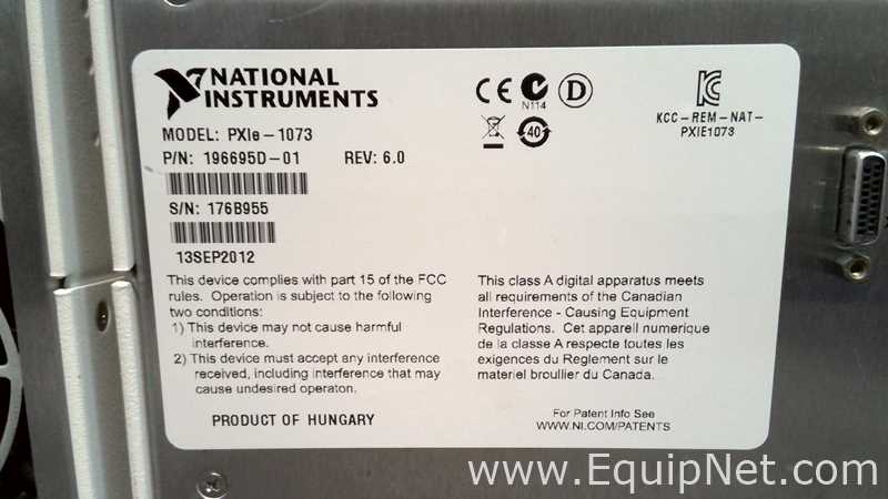 Lot of 3 National Instruments NI PXIe-1073 Test and Measurement Units with Various Modules