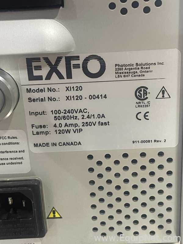 Exfo X1120 XL Series 120 Fluorescence Illumination Light Module