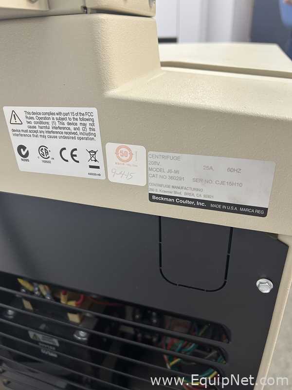Beckman Coulter J6-MI Centrifuge