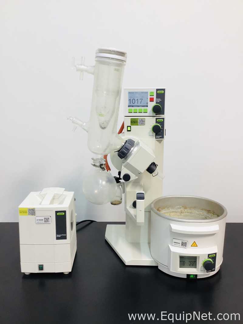 Buchi R-210 Evaporator With Vacuum Controller V-850 And Vacuum Pump V-700