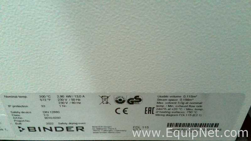 Estufa Binder FDL 115