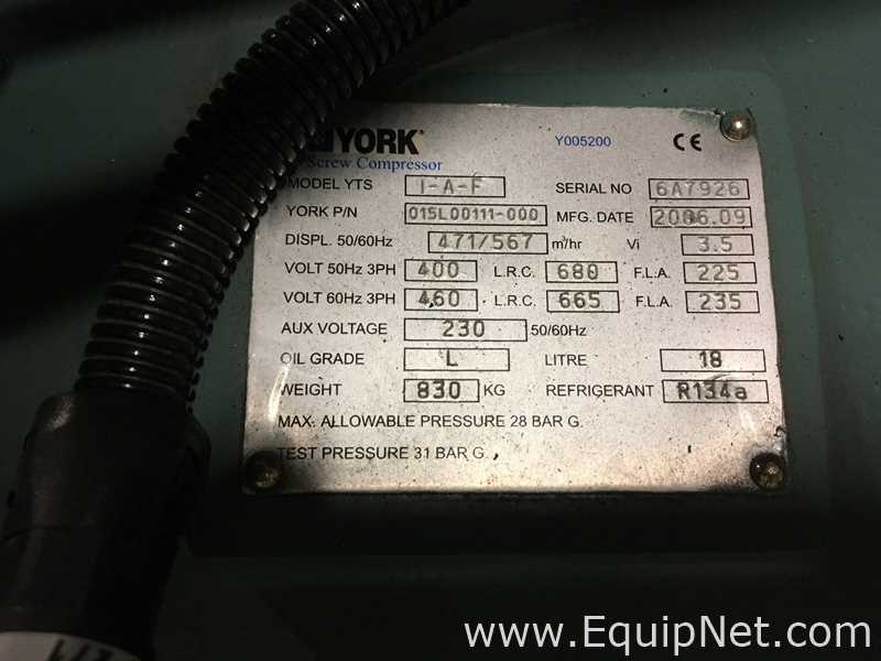 York YLCS 0575 AA50YA Chiller Listing #749407
