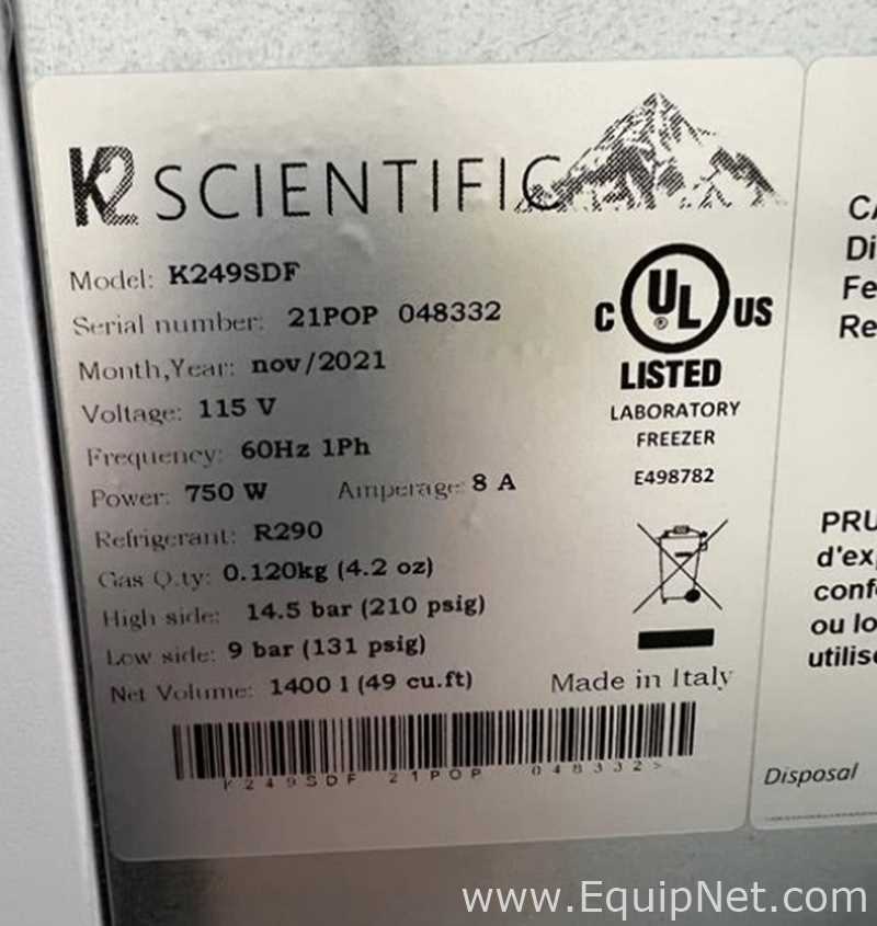 K2 Scientific K249SDF Storage Freezer