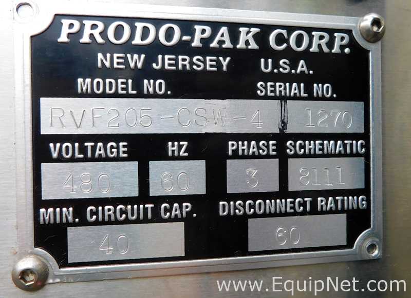 Prodo Pak RVF205-CSW-4 Vertical Form Fill Seal Machine