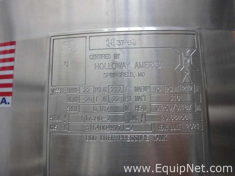 Tanque Holloway America Requisitos de aire 800 L