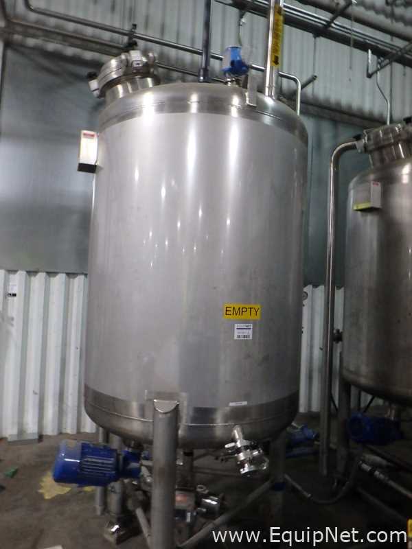 Lot Of Two SFI Stainless Fabrication Inc. Stainless Steel 200 Gallon Mixing Tanks
