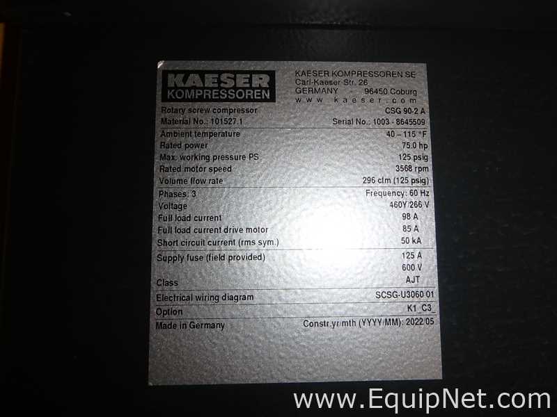 Compressor Rotativo de Parafuso Kaeser Kompressoren CSG 90-2A